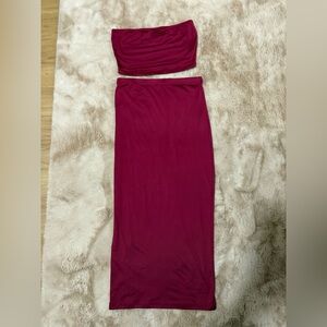 SHEIN Burgundy Skirt Set